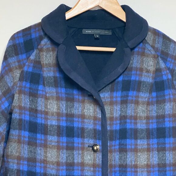 Marc by Marc Jacobs Womens Wool Plaid Reversible Jacket Oversized XS - Picture 5 of 8